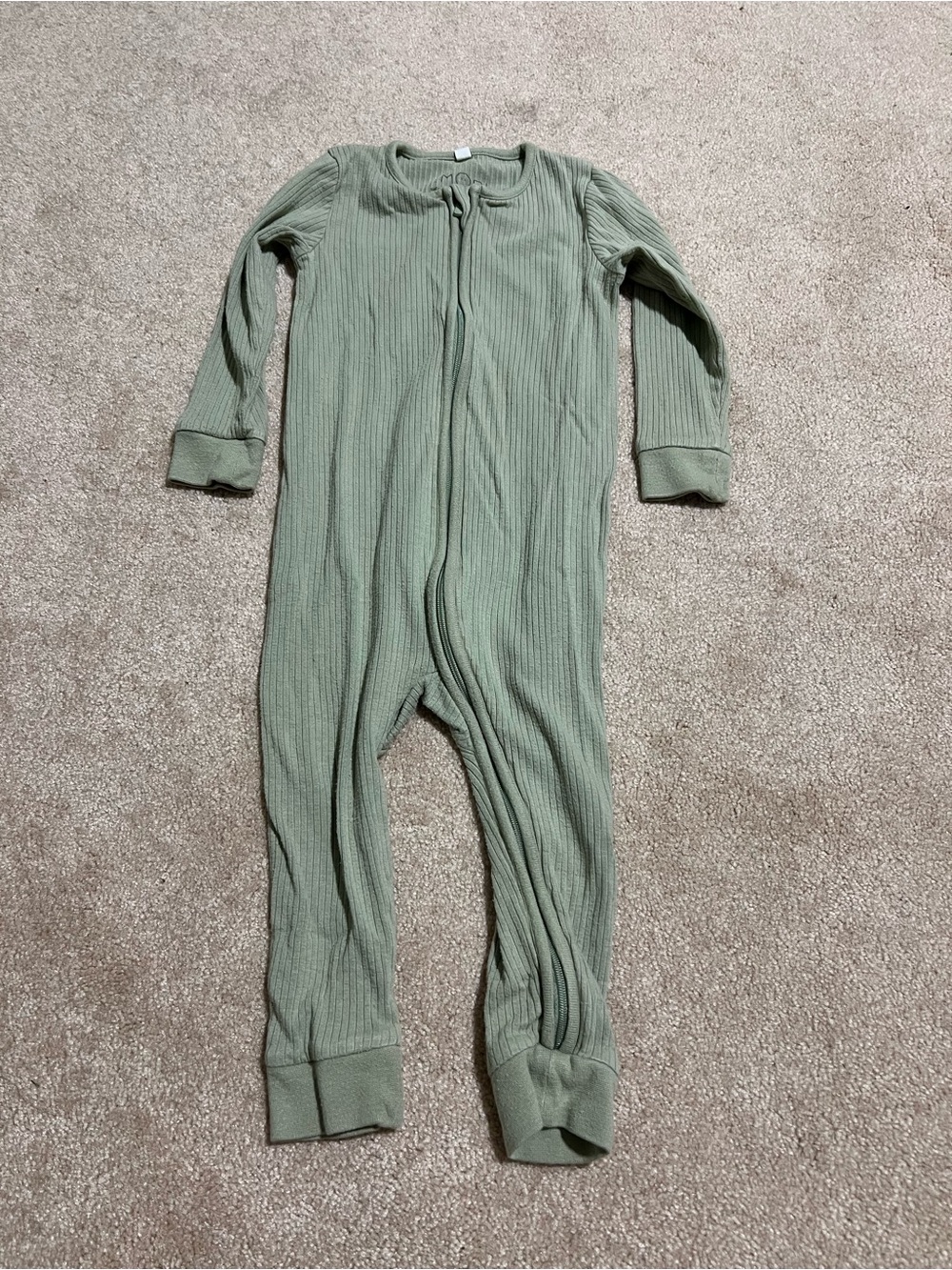 Mori Sage Green Bamboo Footie Pajamas size 18-24 months